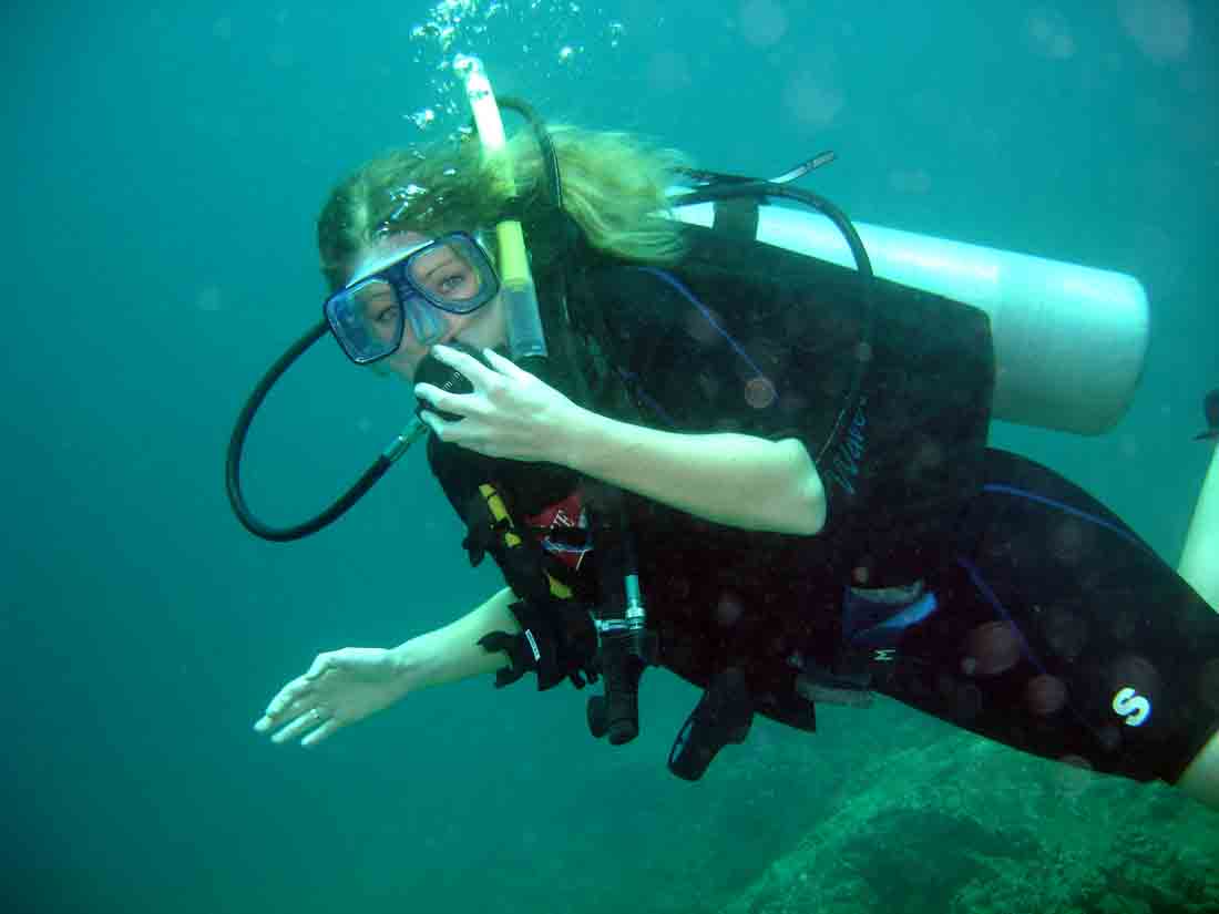 Cherie during her PADI Open Water Course